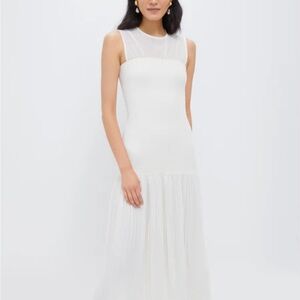Moon River White Sleeveless Maxi Dress